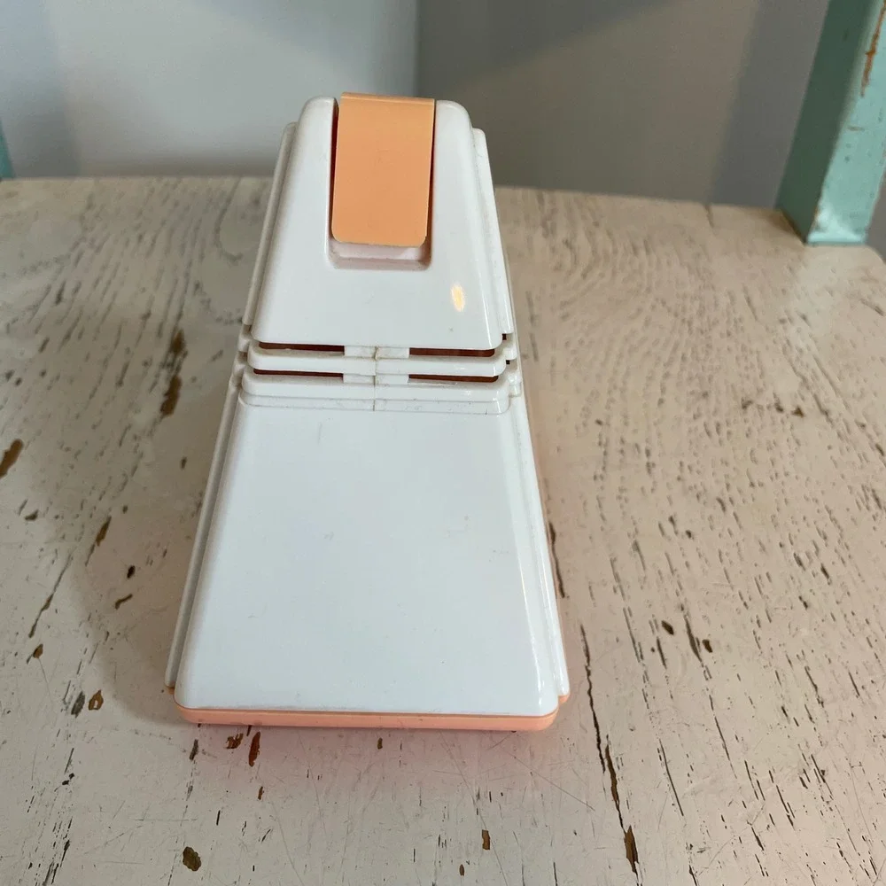 Vintage 80s Talking Alarm Clock T-10 Triangle Pyramid White Peach Retro Tested